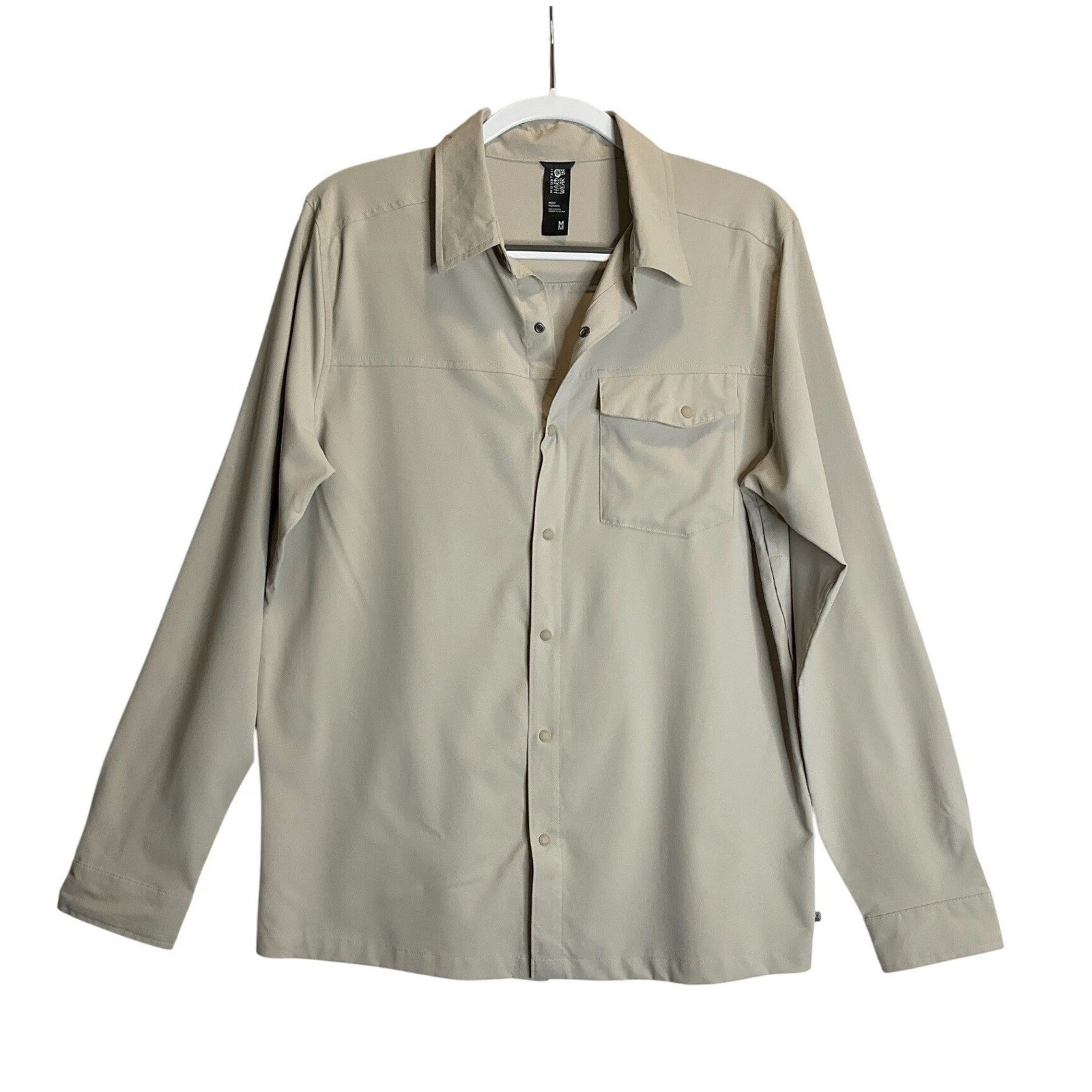 Mountain Hardwear Shirt Snap Front Long Sleeve Lightweight Performance Hiking M