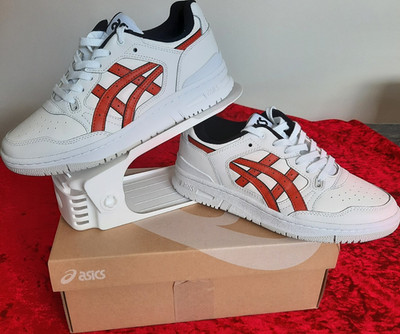 ASICS EX89 Herren Sneaker White/Spice Latte Größe 40 Low Top Leder Schnürung