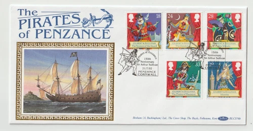 21/7/1992 UK GB FDC - Gilbert & Sullivan - Benham BLCS76b - Penzance Special