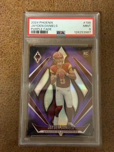2024 Phoenix Jayden Daniels Purple Fade #198 PSA 9 MINT RC ROOKIE