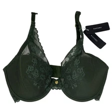 Natori Convertible Bra 32DD Green Lace Cherry Blossom Plunge Underwire MSRP $76
