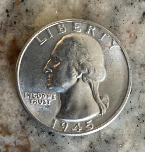 Washington Quarter 1945P #1 - NICE BU Condition. UNC/Nearly UNC Combined Ship