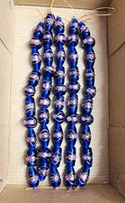 5 Strands Multi Shape Lamp Work Glass Beads Blue for jewelry making & DIY crafts