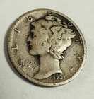 1937-D Mercury Silver Dime~VF~W/ Bold Date & Mint Mark As Shown (low Price)#NAMD