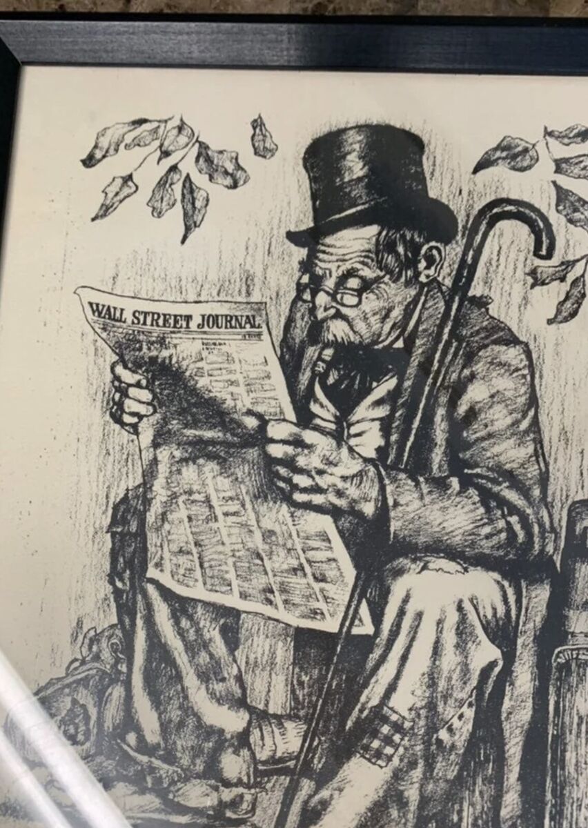 Vintage Original JIM DALY PRINT HOBO WALL STREET JOURNAL Vintage Original JIM DALY PRINT HOBO WALL STREET JOURNAL