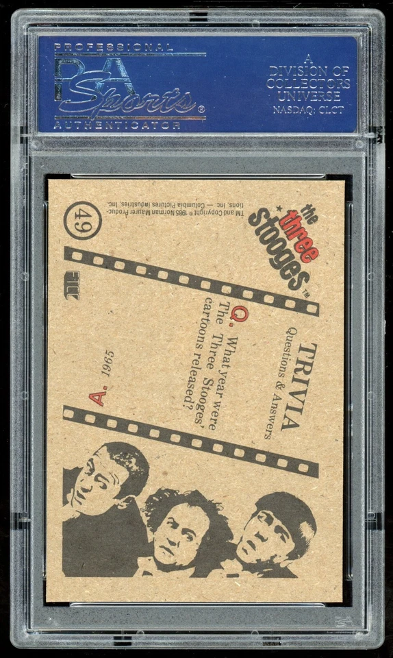 1985 FTCC The Three Stooges #49 What Year were The Three Stooges Cartoon PSA 10 - Image 2 of 4