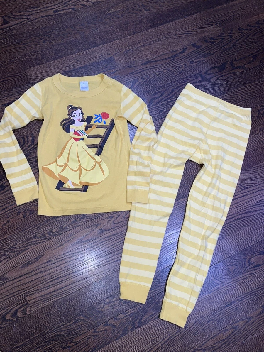 Girls Hanna Andersson Disney Belle Beauty & The Beast Long Johns Pajamas  130 8