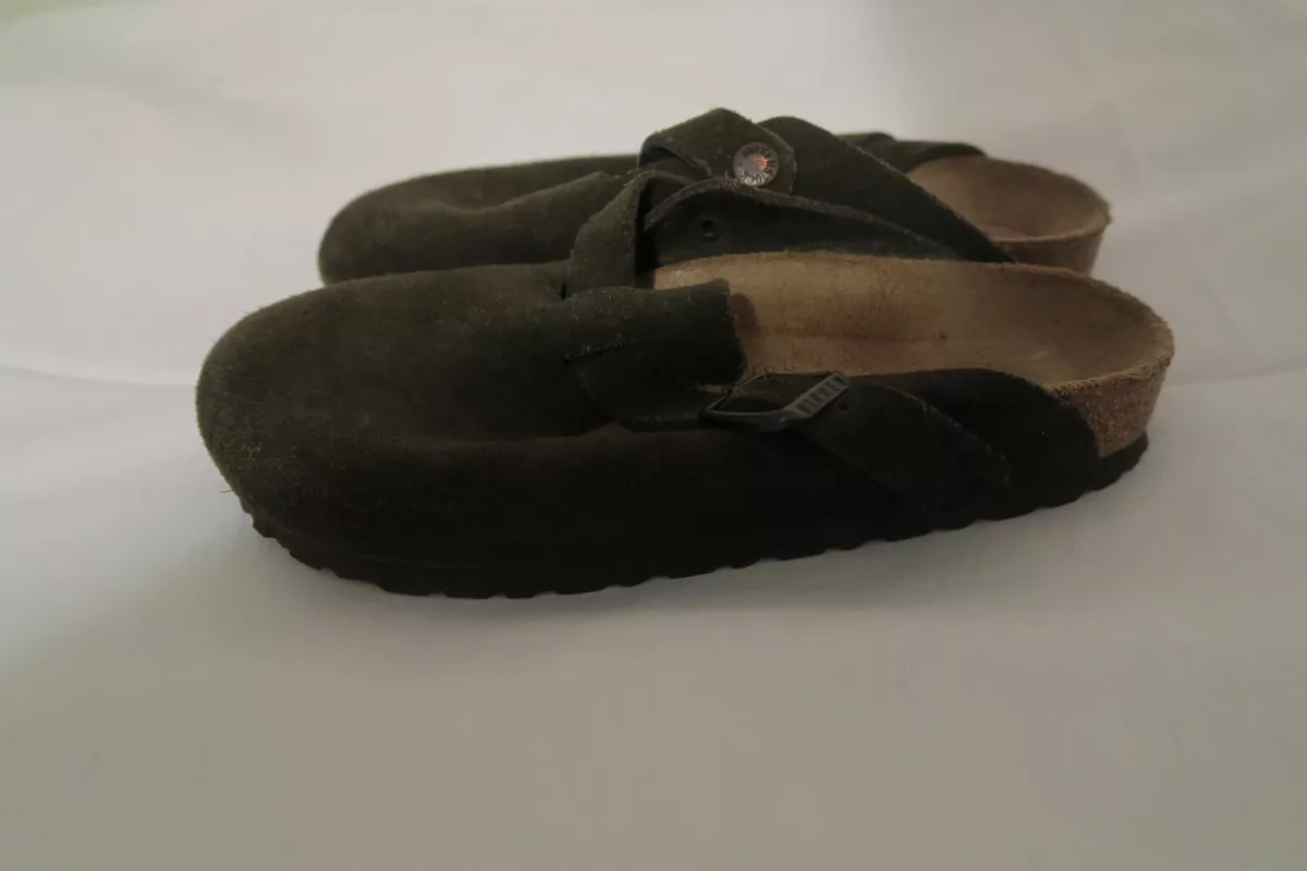 Birkenstock Boston Thyme Olive Suede Mule Clog Size 36 US 5 5.5