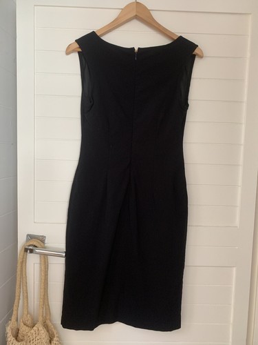 Lisa Ho 10 Black Pencil Dress Stretch Lined Designer Professional Office Work EU - Picture 2 of 7