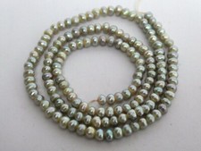 Freshwater Pearls Pale Green Tiny Smooth Potato Shape Beads 15.5" Strand