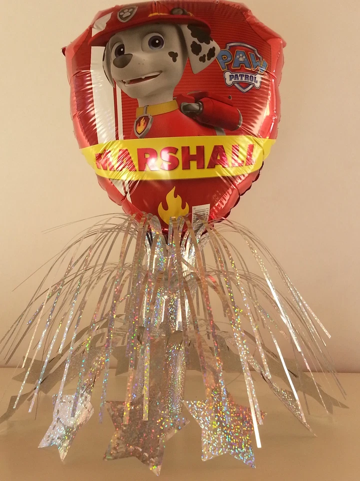 5 centros de mesa Paw Patrol globos de aluminio de cumpleaños decoraciones favores premios Foto 2 de 4