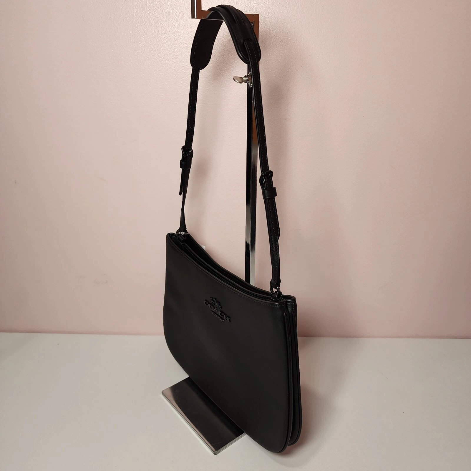 Borsa a tracolla Coach CP101 Penelope in pelle nera nuova con etichetta