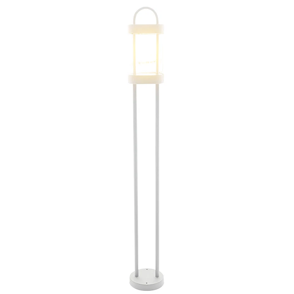 Außenstehlampe Wegelampe Gartenleuchte Laterne weiß LED Terrassenleuchte H 100cm - Bild 2 von 4