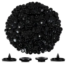 400 Pcs Black Snap Buttons for Sewing, T5 Plastic Snap Fastener Kit for Cloth...