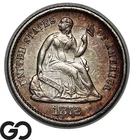 1872 Seated Liberty Half Dime, Attractive Choice BU++