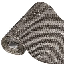 Bling Rhinestone Sheet Self-Adhesive Sticker 7.87 Inch x 6.56 FT Black