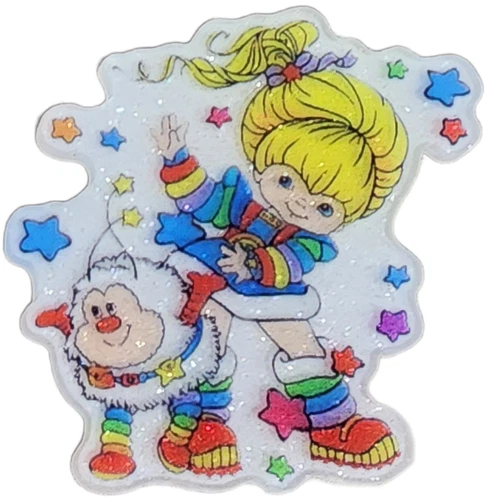 5 pc GLITTER Rainbow Planar Resin Acrylic Flatback Brite Rainbow 1255524 1.8"