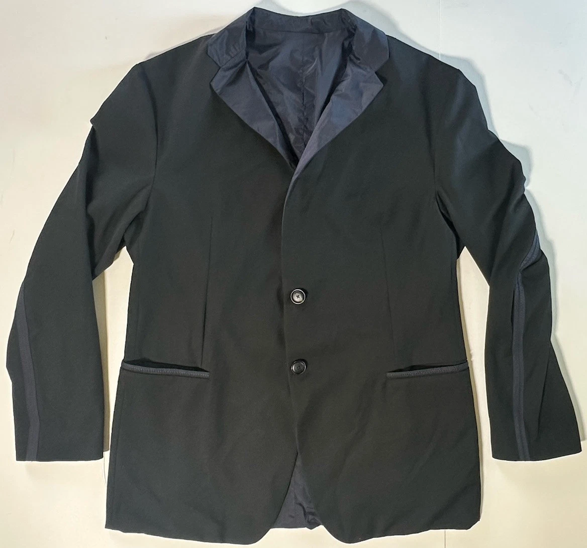 Giorgio Armani — EMPORIO ARMANI Men’s Sz 40 Reversible Blazer  Windbreaker Black Blue 2 Button