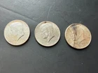 3 X  1964 90% SILVER! Circulated Kennedy Half Dollars Fifty Cent Coins See photo