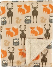 Soft Unisex Baby Plush Blanket in Forest - Warm  Comfortable Travel Solution