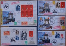 Lot de 5 enveloppes commémorant l'échec de la tentative d'attentat contre Chirac
