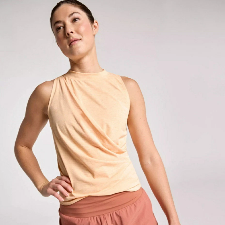 Calia Women's Wrap Front Tissue Tank in Peach Sherbet NWT