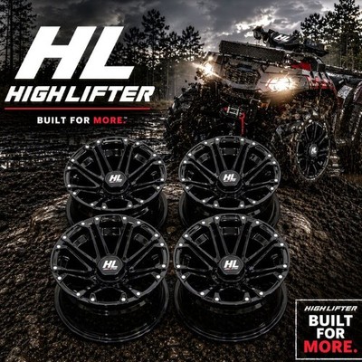 YAMAHA KODIAK 400 SRA 12'' HL3 BLK ALUMINUM ATV / UTV WHEELS ( SET 4 ) SRA1CA