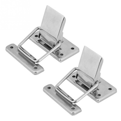 2Pcs Stainless Steel Spring Loaded Latch Hasp Lock for Wooden Boxes and Cabinets