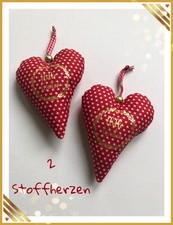 2Stoffherzen★Xmas★Tilda★handarbeit★Weihnachten★Skandinavisch Design★zauberfaden1