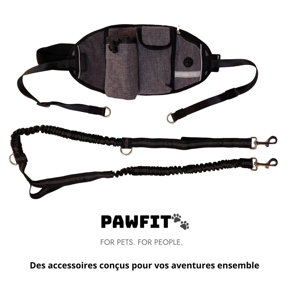 Laisse Mains Libres Chien Ceinture Réglable Élastique Anti-Traction Canicross - Photo 1/4