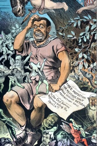 Political FAIRIES Flying Around IRISHMAN as DEMOCRACY 1884 John LOGAN ROOSEVELT - Picture 3 of 12