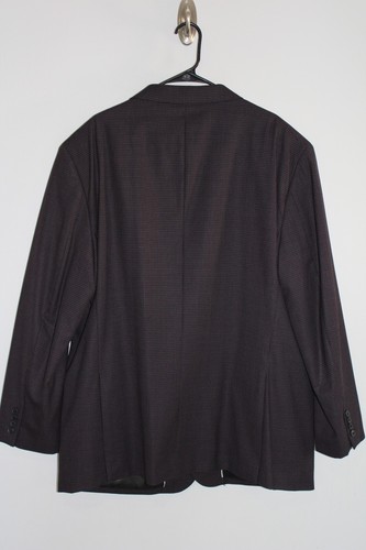 BLACK & PURPLE CHECKERED KENNETH COLE AWEARNESS WOOL SPORT COAT 52L suit jacket - Picture 5 of 5