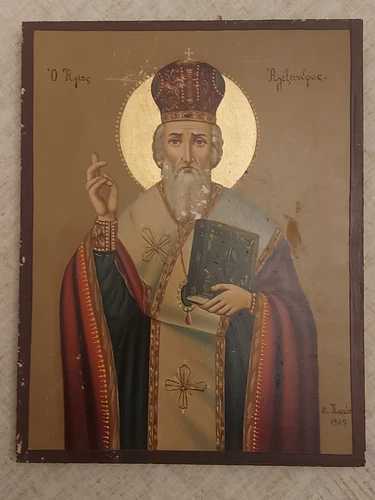 Saint Alexander Orthodox Byzantine Icon Hand Painted!!