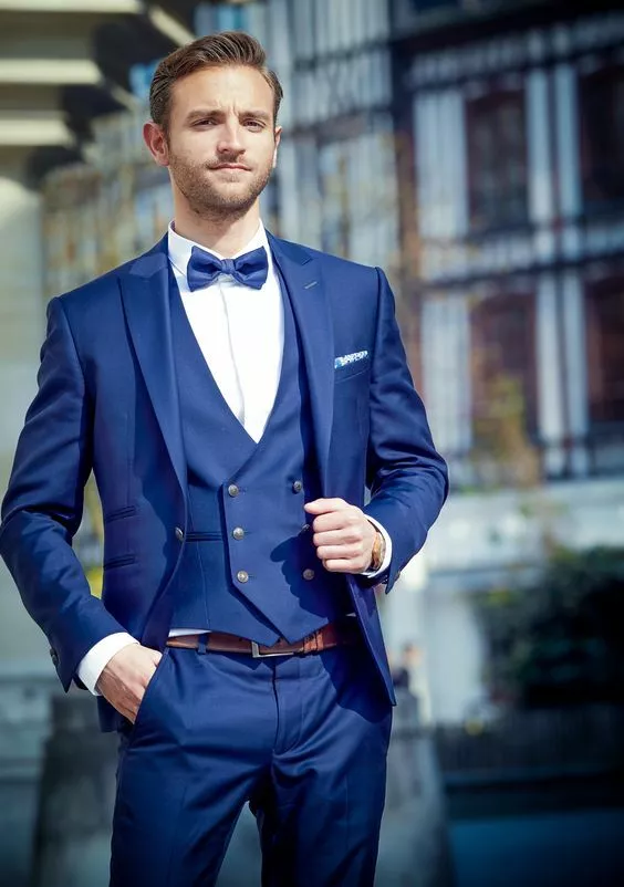 Classy 3 Pieces Suits Royal Blue Suit for Wedding Groom Wear Trajes De