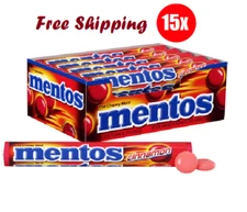 Mentos Candy, Mint Chewy Roll, Cinnamon, Non-Melting, Party, 1.32 oz (15 Pack)