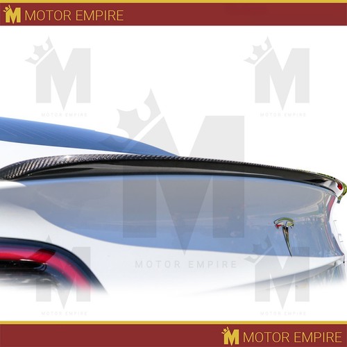 For 2017-2022 Tesla Model 3 REAL Carbon Fiber Rear Spoiler High Gloss Trunk Wing - Picture 4 of 4