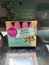 EOS Strawberry Sorbet   SHEA LIP BALM SET Brand NEW Set Lot 4  .14 Oz Pieces