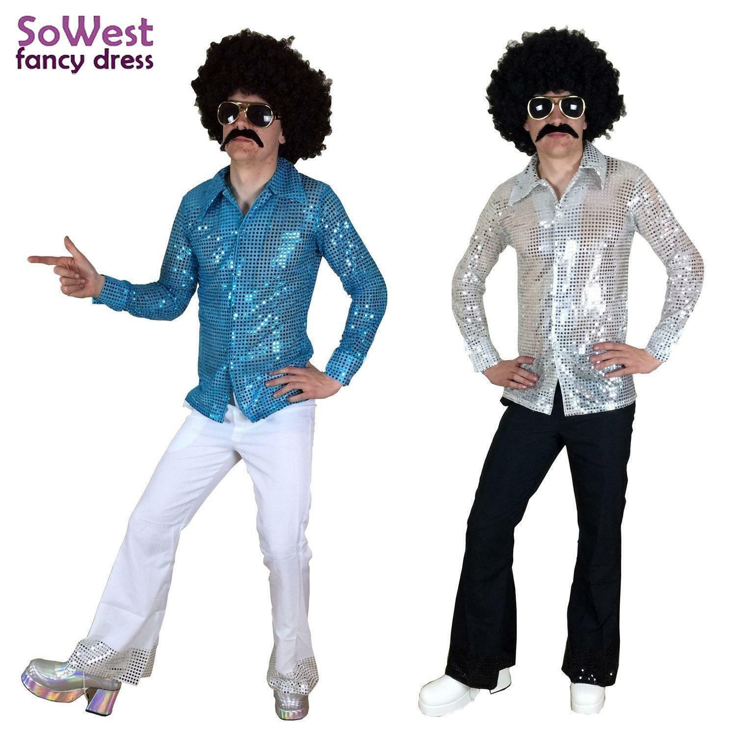 Fancy Dress Mens Costume 70S 1970S 80S 90S Rock Disco Nights Shirt & Flares  Suit | Ebay