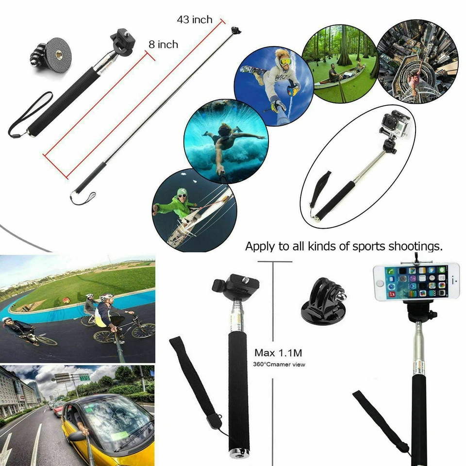 216pcs Pack Case Chest Head Float Monopod Accessories GoPro Hero 8 7 6 5 4 3+ AU - image 4 of 4