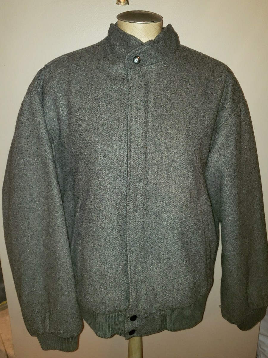 Vintage Sears & Roebucks rare wool gray bomber coat jacket M