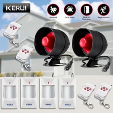 KERUI Home Security Alarm System with 2 Sirens 4 Motion Detectors 4 Remotes
