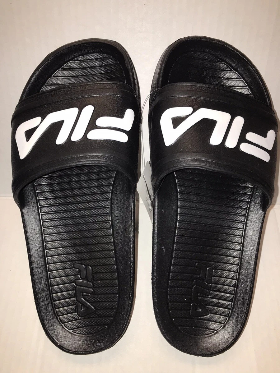 Fila flip flops clearance black