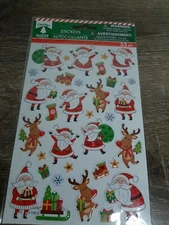 Christmas Holiday Puffy Santa Christmas Stickers  33 Stickers-BRAND NEW-SHIPN24H