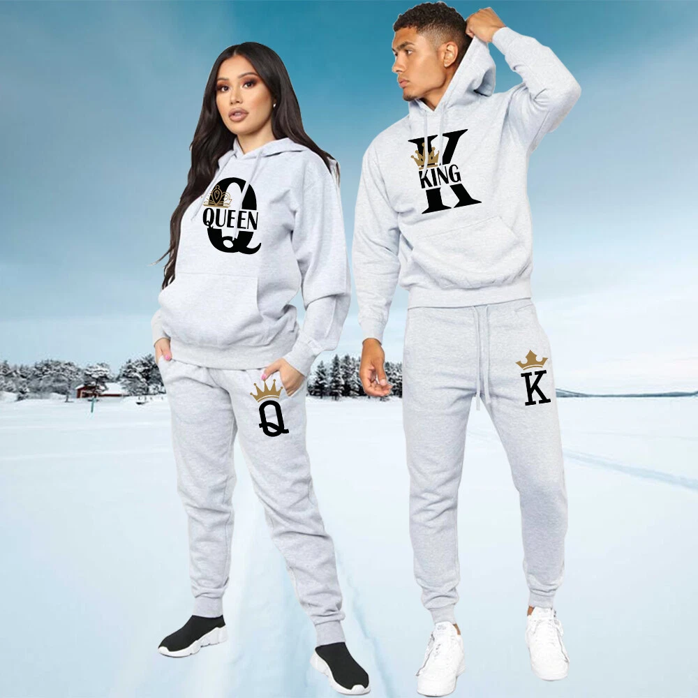 Ensemble pantalon capuche unisexe imprim homme King Queen couple v tements de