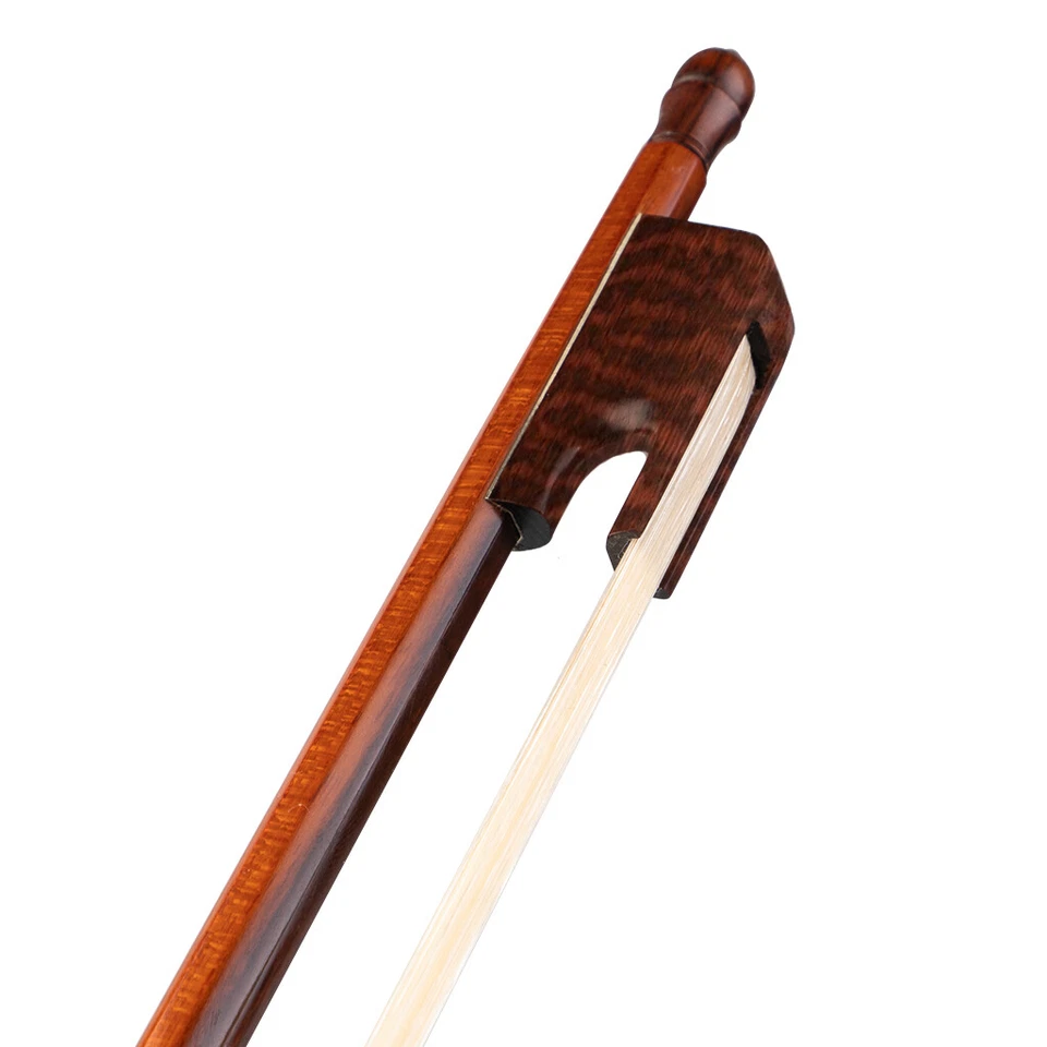 Baroque Style Brazilwood Violin Bow 4/4 Fiddle Bow W/ Snakewood Frog Bow - Image 4 of 4