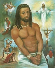 ORIGINAL - UNIQUE Black African American BLACK JESUS - HIS LIFE "8x10" Print