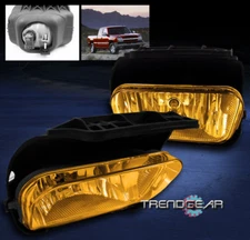 2003-2006 CHEVY SILVERADO/2002+ AVALANCHE BUMPER YELLOW FOG LIGHTS LAMP+BULB SET