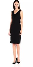 Adrianna Papell Women's Sleeveless Bodycon Ottoman and Lace Dress Size 6 $140