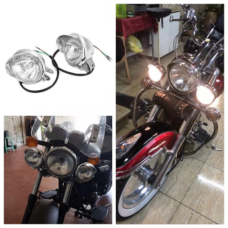 2x Motorcycle Headlight Spot Fog Light For Honda Shadow Spirit 1100 750 - Image 2 of 4