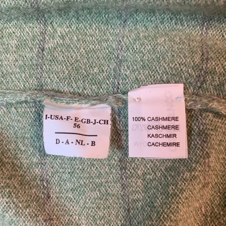Suéter listrado Brunello Cucinelli cashmere masculino tamanho 56 XL verde/cinza - Imagem 4 de 4